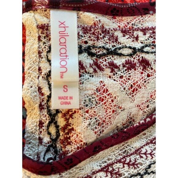 Burgundy Boho Long Sleeve Blouse - Picture 2 of 2